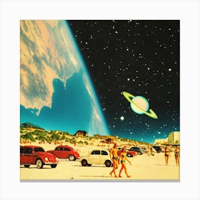 Galaxy Beach Square Canvas Print