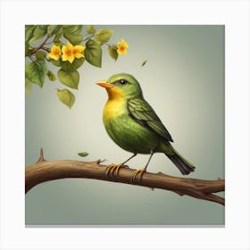 Bird On A Branch Canvas Print