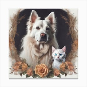cat with l
dog Canvas Print