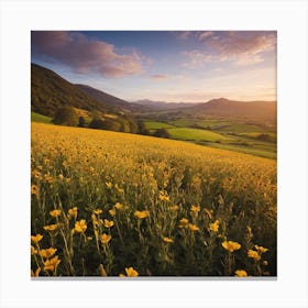 Farm Field Of Flowers Canvas Print