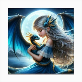 Girl With A Dragon Canvas Print