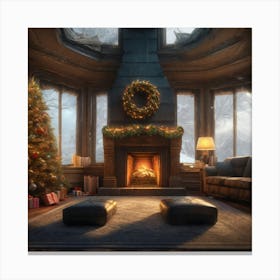 Christmas Living Room Canvas Print