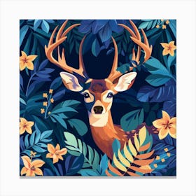 Deer In The Forest Canvas Print