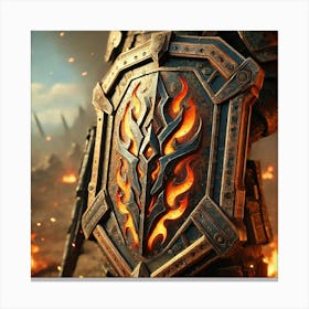 Flame Guardian Shield Close Up Canvas Print