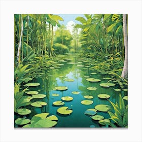 Water Lily Pond 1 Canvas Print