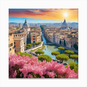 Sunset In Rome Canvas Print