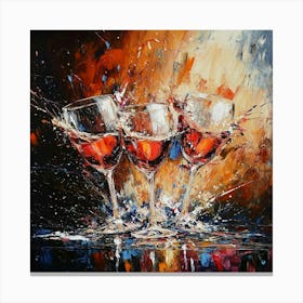 Three Wine Glasses Art 1 Canvas Print