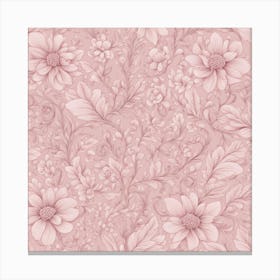 Pink Floral Wallpaper 1 Canvas Print