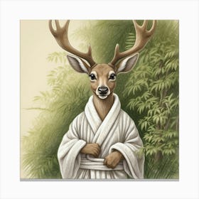 Deer In Robe 1 Canvas Print