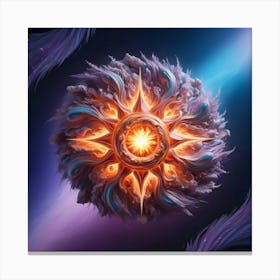 A Breathtakingly Detailed, High Resolution, Ultra High Quality 3d Illustration Of A Vibrant, Radiant Star, Rendered In Abstract Art Style, With Intricate, Swirling Patterns And Shapes, Bursting With Energy And Light (3) Canvas Print