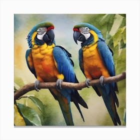 Pair Of Macaws Canvas Print