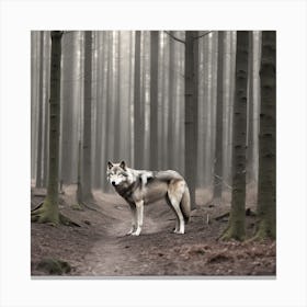 Wolf In The Forest 32 Canvas Print