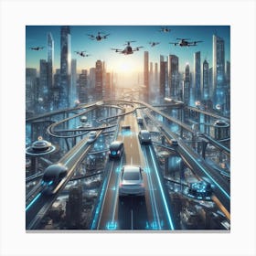 Futuristic Cityscape Canvas Print