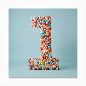 Number One Made Of Balloons Canvas Print