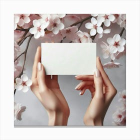 Hand Holding A Business Card Canvas Print