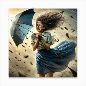 Girl With Umbrella 1 Canvas Print