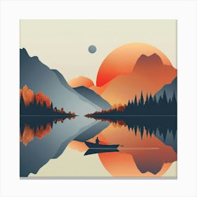 The Lake in the Mountains - Fishing Canvas Print