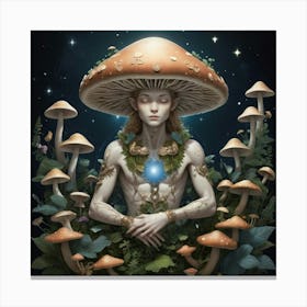 Man With A Mushroom Head Canvas Print