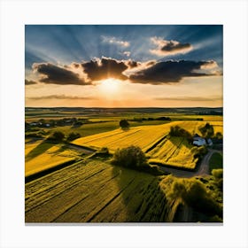 Drone Rural Farm Field Aerial Land Agricultural Crop Countryside Environment Agriculture (10) Canvas Print