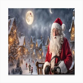 Santa Claus In Sleigh Canvas Print