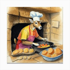 Chef Deer 25 Canvas Print