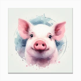 Pig Watercolor Painting 1 Canvas Print