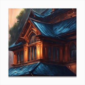 House In The Rain 2 Canvas Print