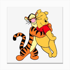 Winnie The Pooh And Tigger Canvas Print