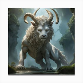 Horned Ram paintings art print Canvas Print