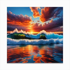 Beautiful Ocean Sunset V2 1 Canvas Print