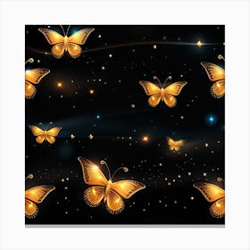 Golden Butterflies 13 Canvas Print