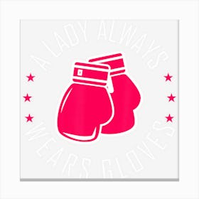 Funny Boxing Pink Gloves Women Boxer Canvas Print