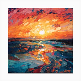 Sunset Over The Sea Canvas Print