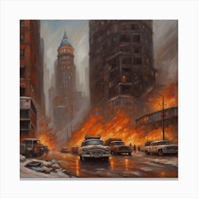 City On Fire Canvas Print