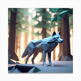 Low Poly Wolf 2 Canvas Print