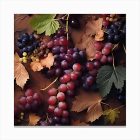 Autumn Leaves And Grapes 8 Canvas Print