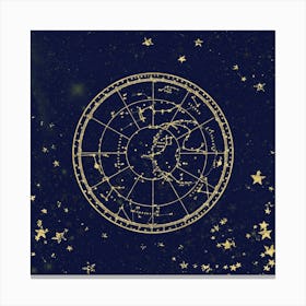 Star Map Gold And Navy III Canvas Print