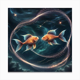 Two Goldfish In A Circle Canvas Print