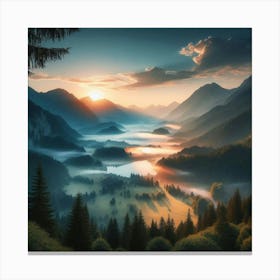 Sunrise Over The Valley 2 Canvas Print