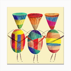 Three Djembes 1 Canvas Print