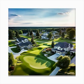 Golf Course At Sunset Canvas Print