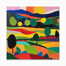 Landscape Painting Etel Adnan Style (4) Canvas Print