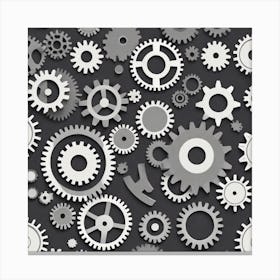 Gears On A Black Background 14 Canvas Print