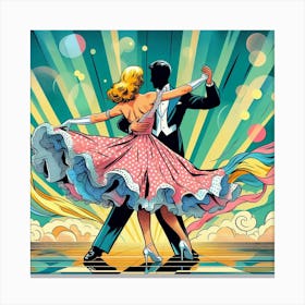 Waltz dance, pop art 3 Canvas Print