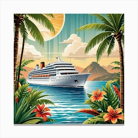 Tropical Cruise Ship Canvas Print