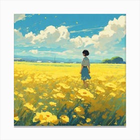 Field Of Yellow Flowers 23 Canvas Print