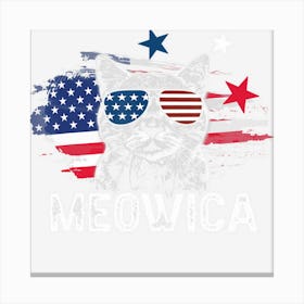 Hot Trend Meowica Cat Sunglasses American Flag 4th Of Canvas Print