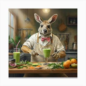 Kangaroo Chef Canvas Print