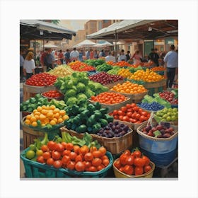 Fruit And Vegetable Market 1 Canvas Print