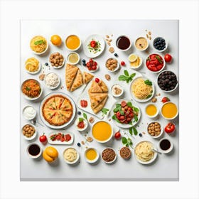 Food In A Circle Canvas Print
